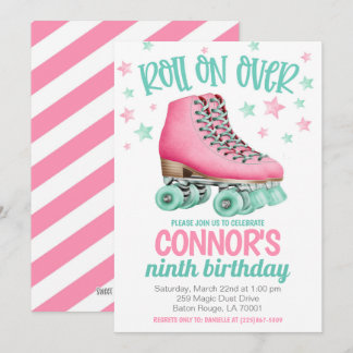 Roller Skaten Birthday Party Einladung