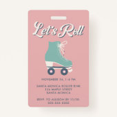 Roller Skaten Birthday Party Einladung VIP Ausweis (Rückseite)