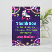 Roller Skaten Birthday Party Flat Vielen Dank Kart Dankeskarte (Stehend Vorderseite)