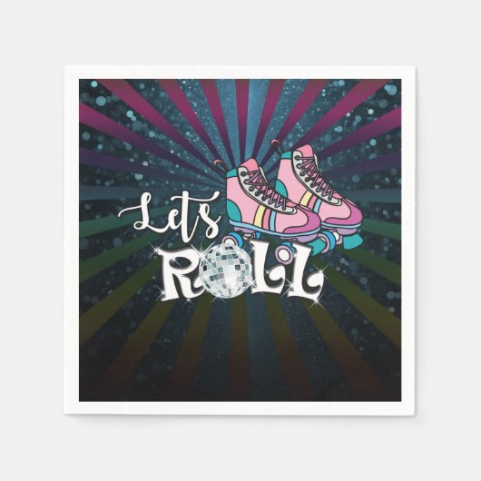 Roller Skaten Birthday Party Napkins Serviette (Vorderseite)