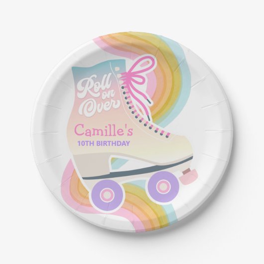 Roller Skaten Birthday Party Pappteller (Vorderseite)