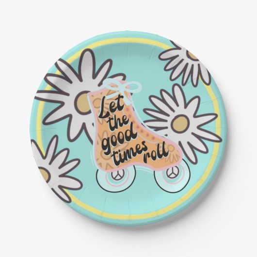 Roller Skaten Birthday Party Pappteller (Vorderseite)