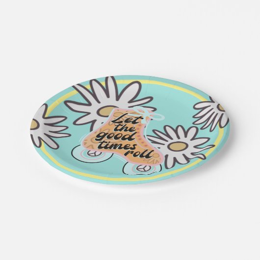 Roller Skaten Birthday Party Pappteller (Schrägansicht)