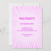 Roller Skaten Birthday Party Pink Einladung (Rückseite)