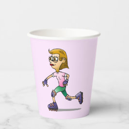 Roller Skaten Birthday Party Pink Pappbecher