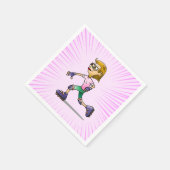 Roller Skaten Birthday Party Pink Serviette (Ecke)