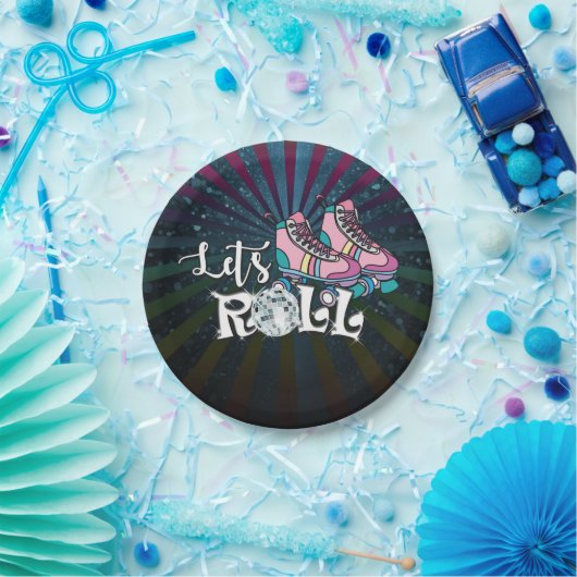 Roller Skaten Birthday Party Plate Pappteller (Party)
