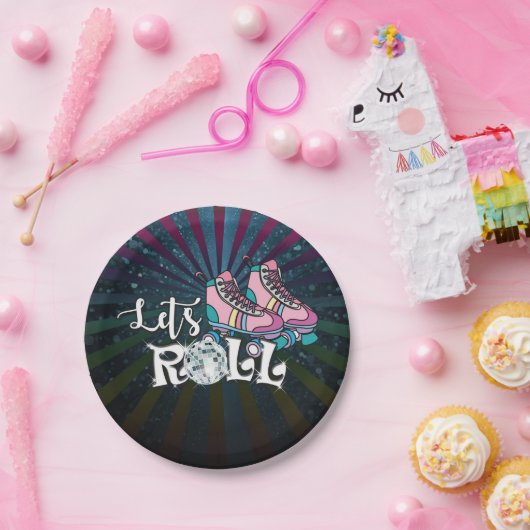 Roller Skaten Birthday Party Plate Pappteller (Party)