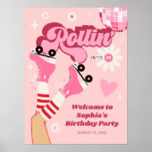 Roller Skaten Birthday Party Poster-Zeichen Poster (Vorne)