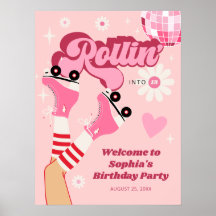 Roller Skaten Birthday Party Poster-Zeichen