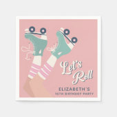 Roller Skaten Birthday Party Serviette (Vorderseite)