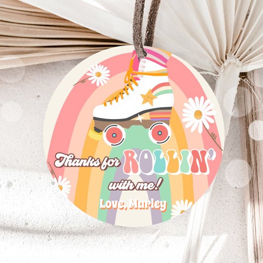 Roller Skaten Birthday Retro Skate Rollin Danke Geschenkanhänger