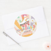 Roller Skaten Birthday Retro Skate Rollin Danke Runder Aufkleber (Umschlag)