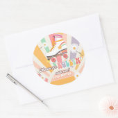 Roller Skaten Birthday Retro Skate Rollin Danke Runder Aufkleber (Umschlag)