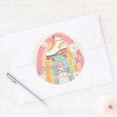 Roller Skaten Birthday Retro Skate Rollin Danke Runder Aufkleber (Umschlag)