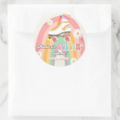 Roller Skaten Birthday Retro Skate Rollin Danke Runder Aufkleber (Tasche)