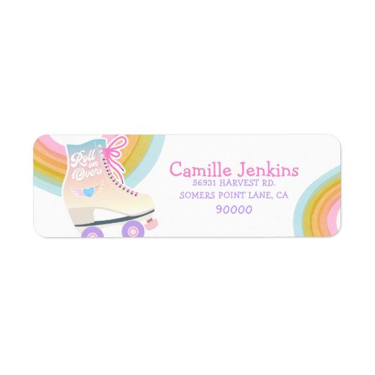 Roller Skaten Birthday Rücksendeadresse (Vorne)