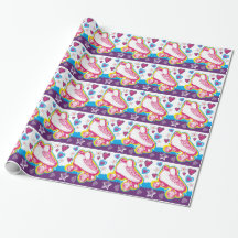 Roller Skaten Birthday Wrapping Paper Geschenkwrak