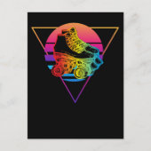 Roller Skaten Disco Vaporwave Sonnenuntergang farb Postkarte (Vorderseite)