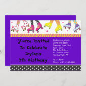 Roller Skaten Einladung Happy Birthday Party (Vorne/Hinten)