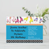 Roller Skaten Einladung Happy Birthday Party (Stehend Vorderseite)