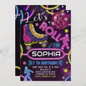 Roller Skaten Einladung zur Geburtstagspartei (Vorne/Hinten)