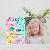 Roller Skaten Foto Einladung (Stehend Vorderseite)