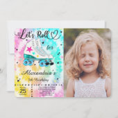 Roller Skaten Foto Einladung (Vorderseite)