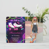 Roller Skaten Foto Einladung (Stehend Vorderseite)