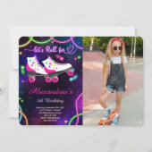 Roller Skaten Foto Einladung (Vorderseite)