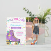 Roller Skaten Foto Einladung (Stehend Vorderseite)