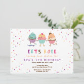 Roller Skaten Geburtstagsfeier Einladung (Stehend Vorderseite)