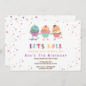 Roller Skaten Geburtstagsfeier Einladung (Vorne/Hinten)