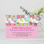 Roller-Skaten-Geburtstagsfeier Einladung (Stehend Vorderseite)