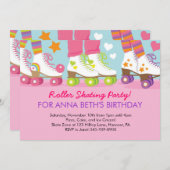 Roller-Skaten-Geburtstagsfeier Einladung (Vorne/Hinten)