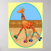 Roller Skaten Giraffe am Roller Rink Poster (Vorne)