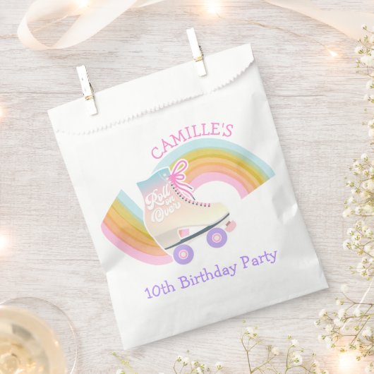 Roller Skaten Girl Geburtstagsparty Geschenktütchen (Ausgeschnitten)