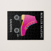 Roller Skaten Girl Puzzle mit Kindername. (Horizontal)