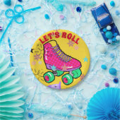Roller Skaten Girls Rainbow Neon Birthday Party Pappteller (Party)