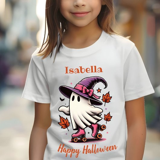 Roller Skaten Halloween Niedlich Ghost Personalisi T-Shirt