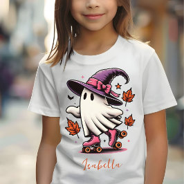 Roller Skaten Halloween Niedlich Ghost Personalisi T-Shirt
