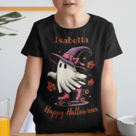 Roller Skaten Halloween Niedlich Ghost Personalisi Tri-Blend Shirt