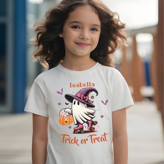 Roller Skaten Halloween Niedlich Ghost Trick oder  T-Shirt