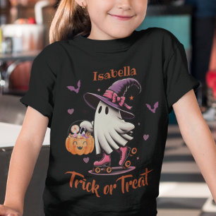 Roller Skaten Halloween Niedlich Ghost Trick oder Tri-Blend Shirt