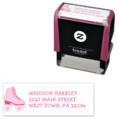 Roller Skaten Kid Niedlich Skate Rücksendeadresse  Permastempel (Beispiel)