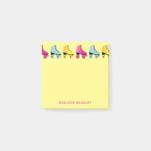 Roller Skaten Kid's Niedlicher Retro-Skate Post-it Klebezettel (Vorderseite)