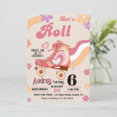 Roller Skaten Let's Roll Birthday Einladung (Stehend Vorderseite)