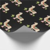 Roller Skaten Llama Retro Roller Skater Tier Geschenkpapier (Ecke)