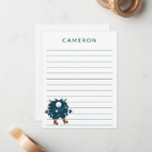 Roller Skaten Monster Personalisiert Kids Linken Mitteilungskarte (Vorderseite/Rückseite Beispiel)