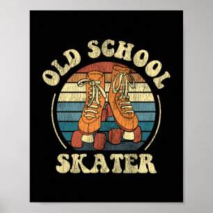 Roller Skaten Old School Skater 1970S Retro Poster